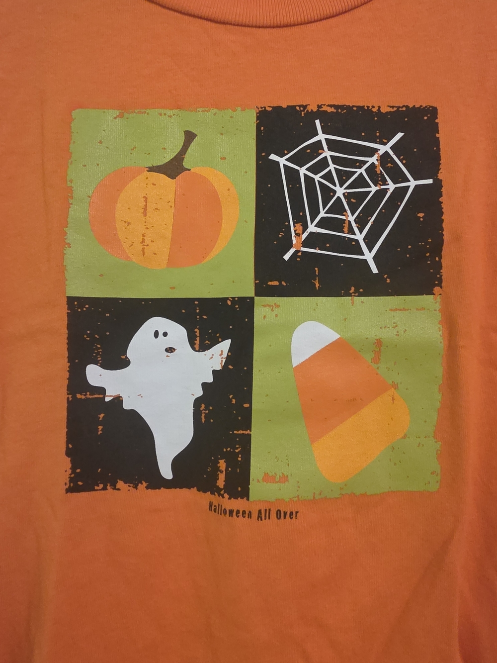 Halloween Kids Graphic Tee - Orange Pumpkin & Ghost
